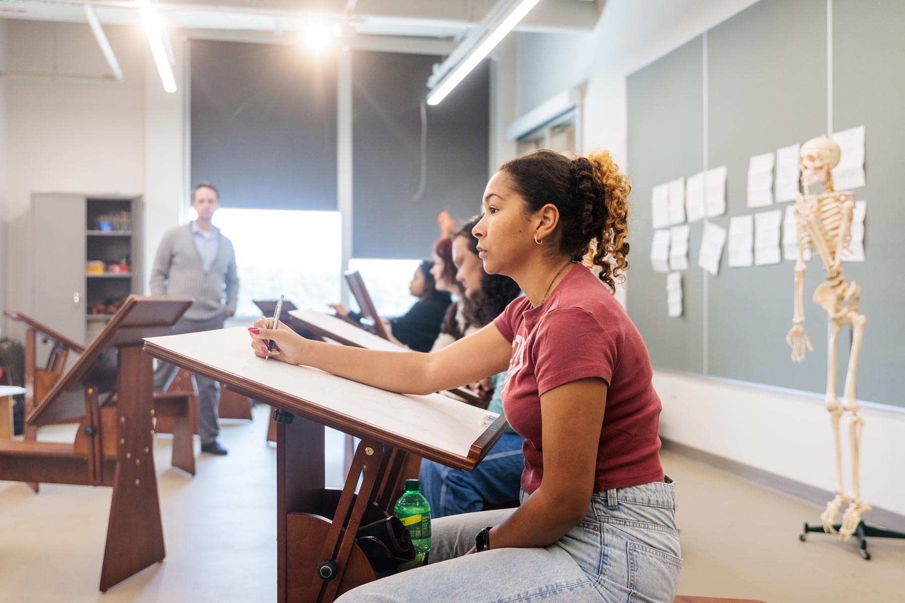 student in class