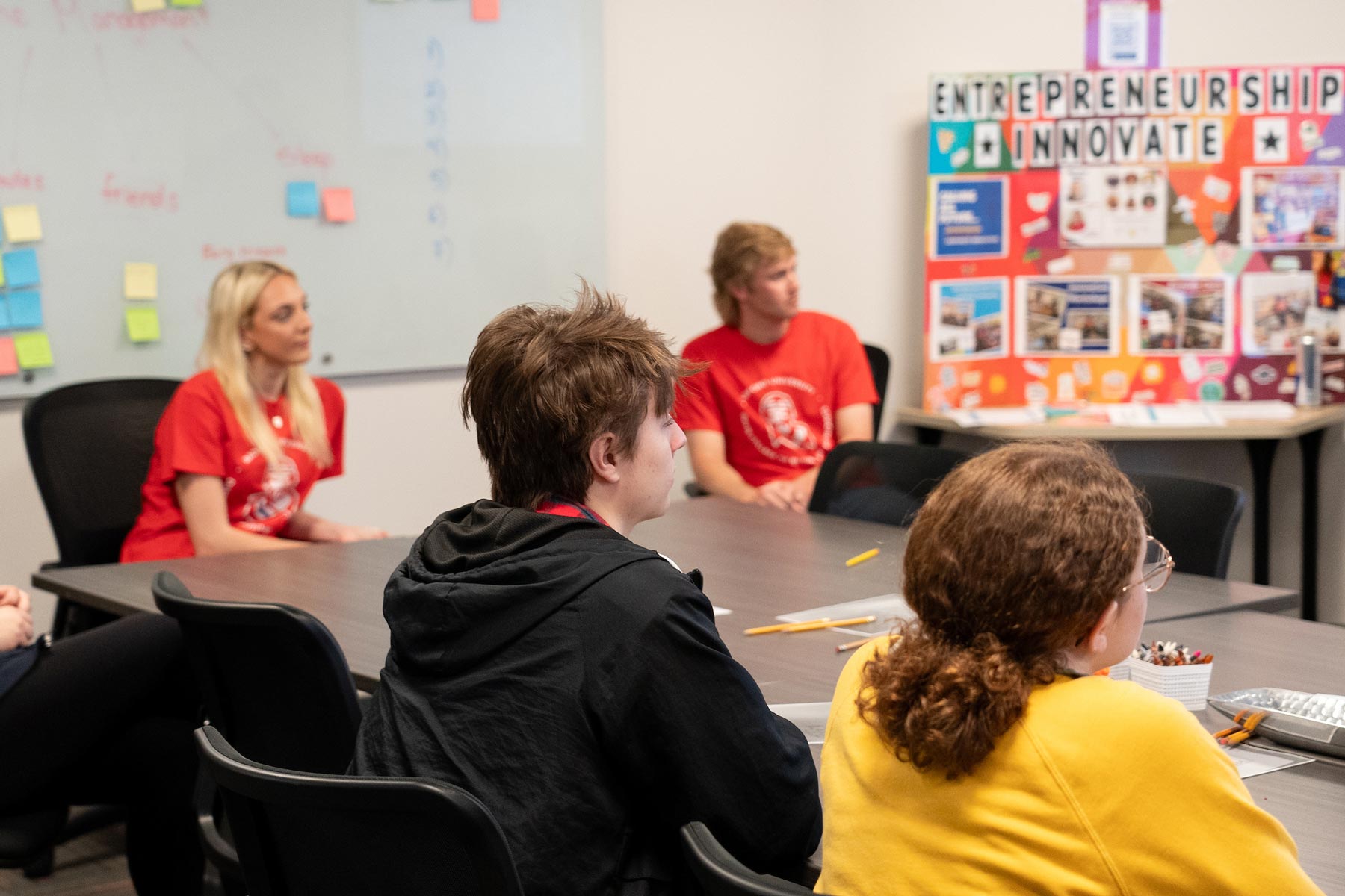 students gathered in classroom