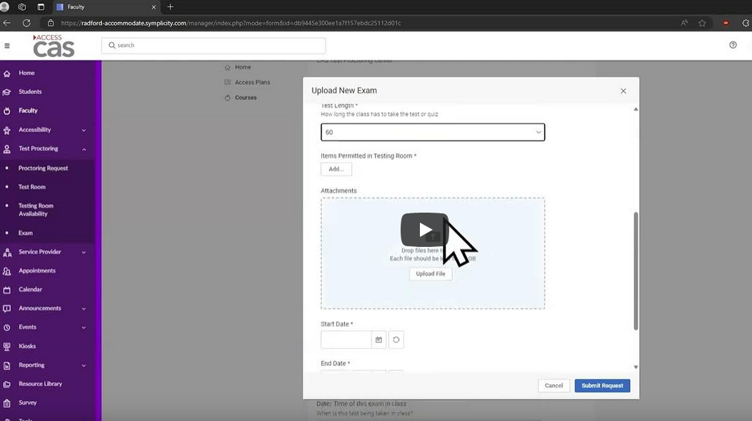 Test Proctoring Request Exam Feature Instructions video thumbnail