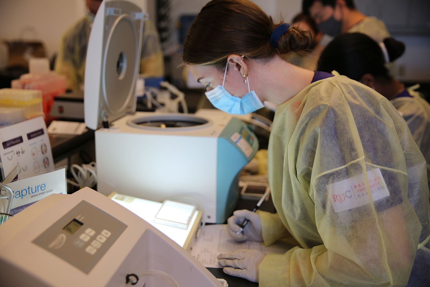 student in medical lab science lab