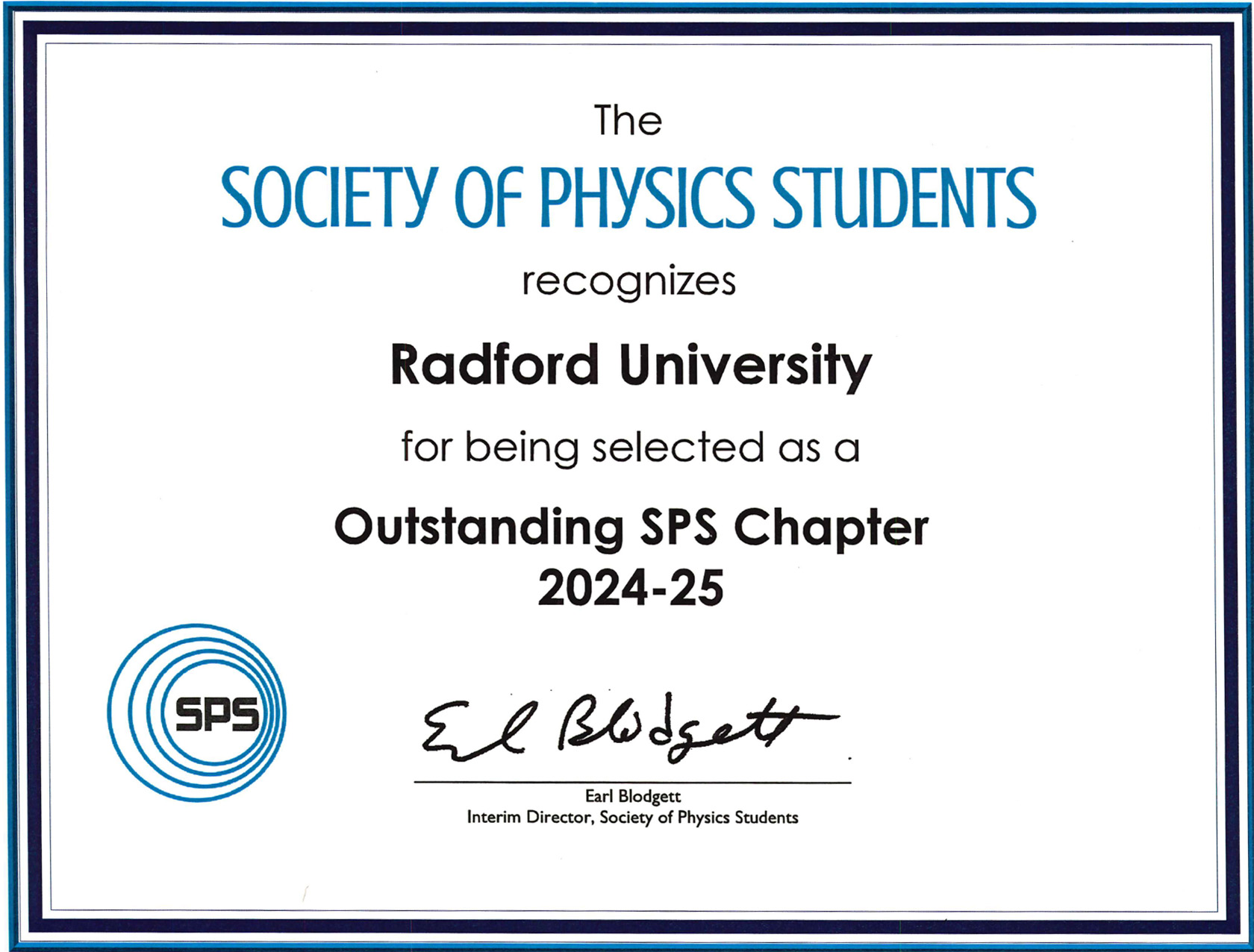 RU SPS Outstanding Chapter 2024-2025