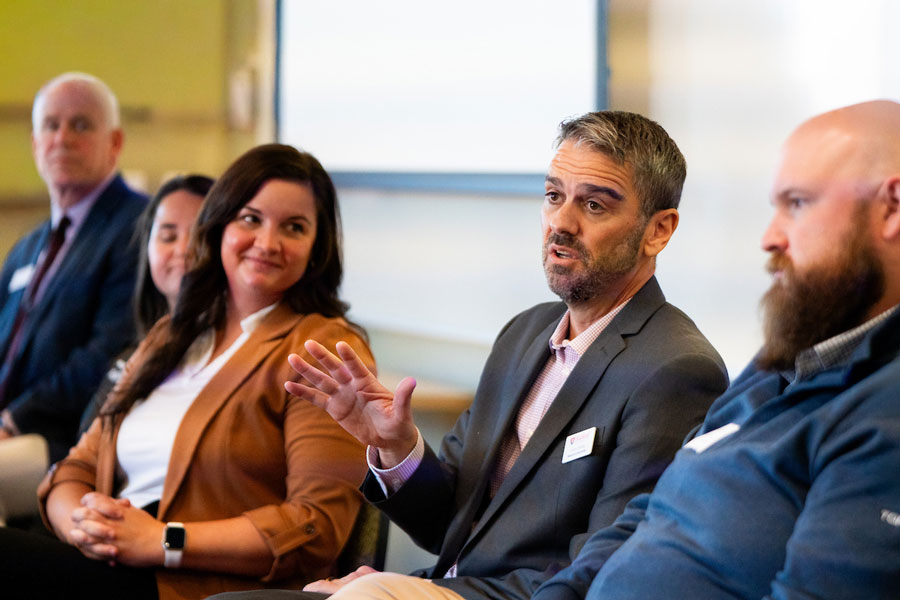 A panel discussion during Radford's Business of Sports Forum