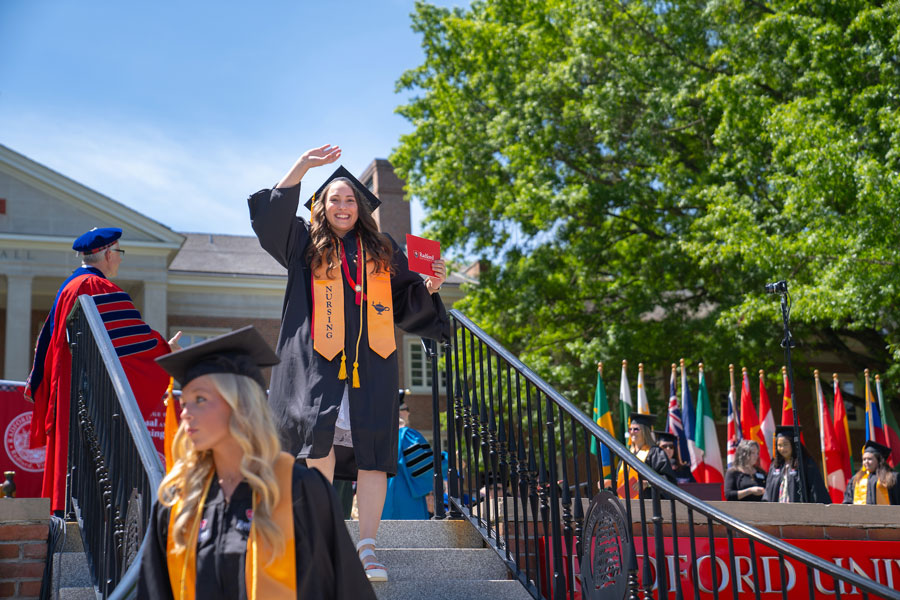 students at graduation