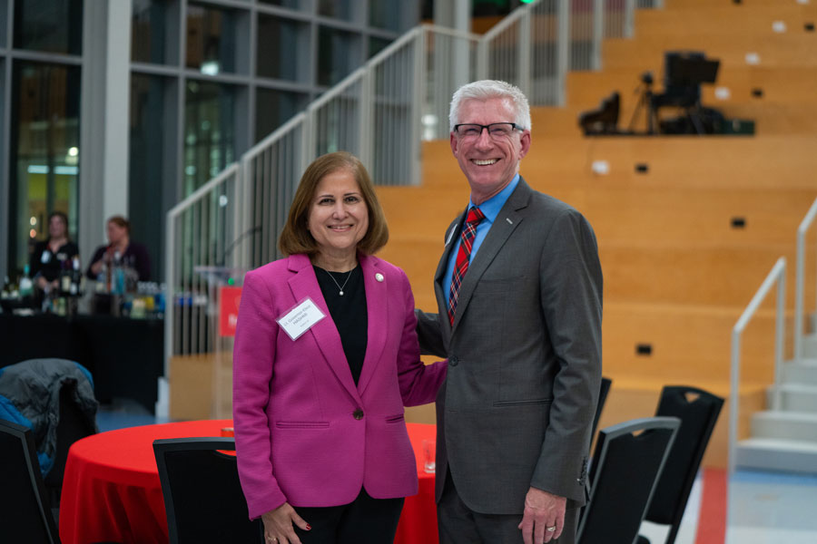 Lt. Governor-elect and committee member Sen. Ghazala Hashmi and President Bret Danilowicz