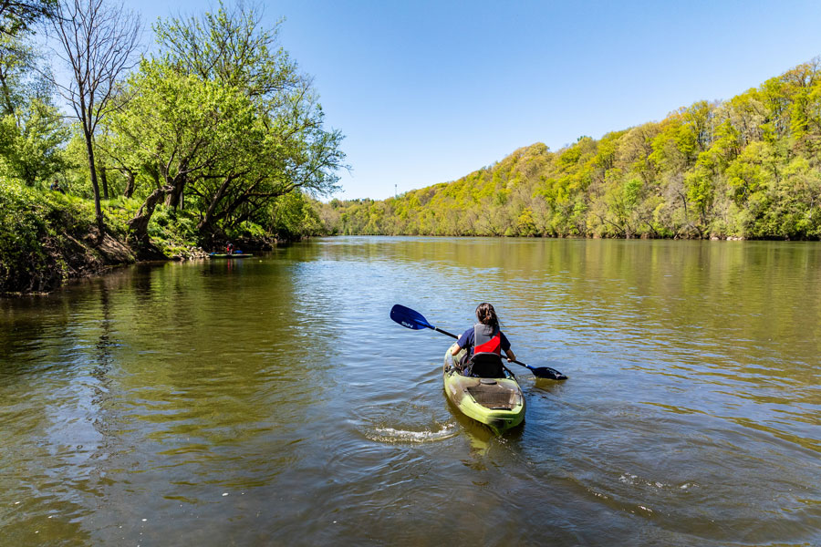 Student on river