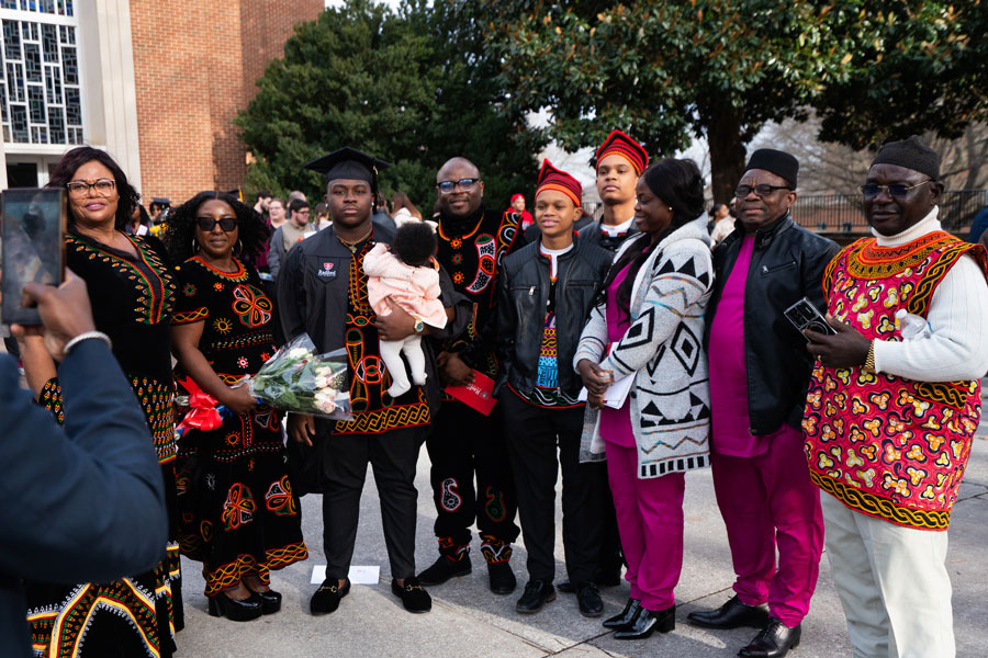 George Zama and his family at commencement