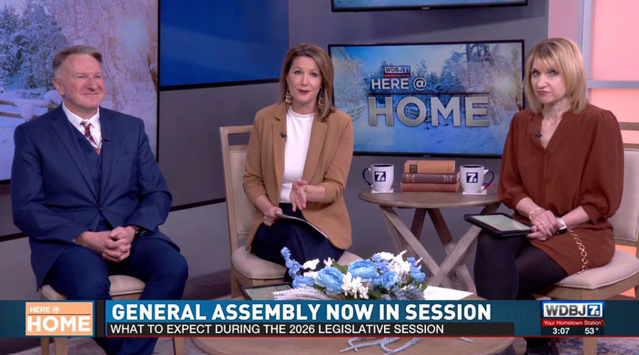 Professor and department head Chapman Rackaway appears on a WDBJ-7 talk show.