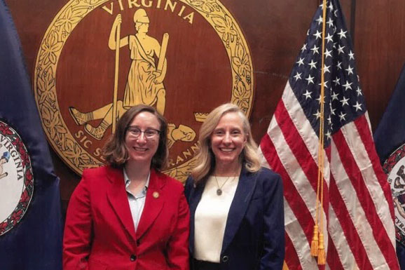 Sarah Showalter with Virginia Gov. Abigail Spanberger.