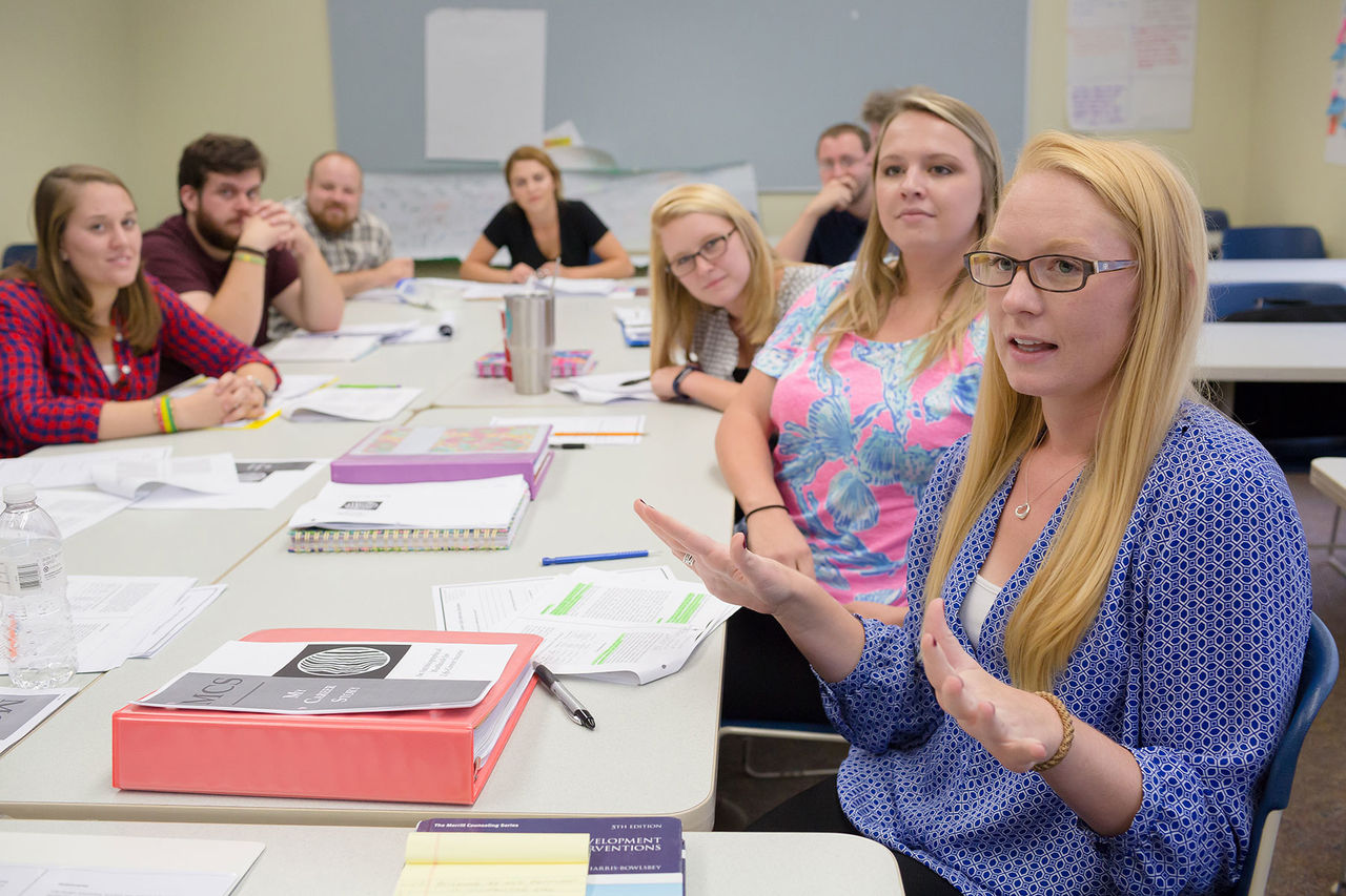 students having a discussion