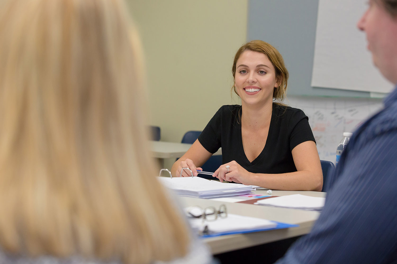 student in classroom