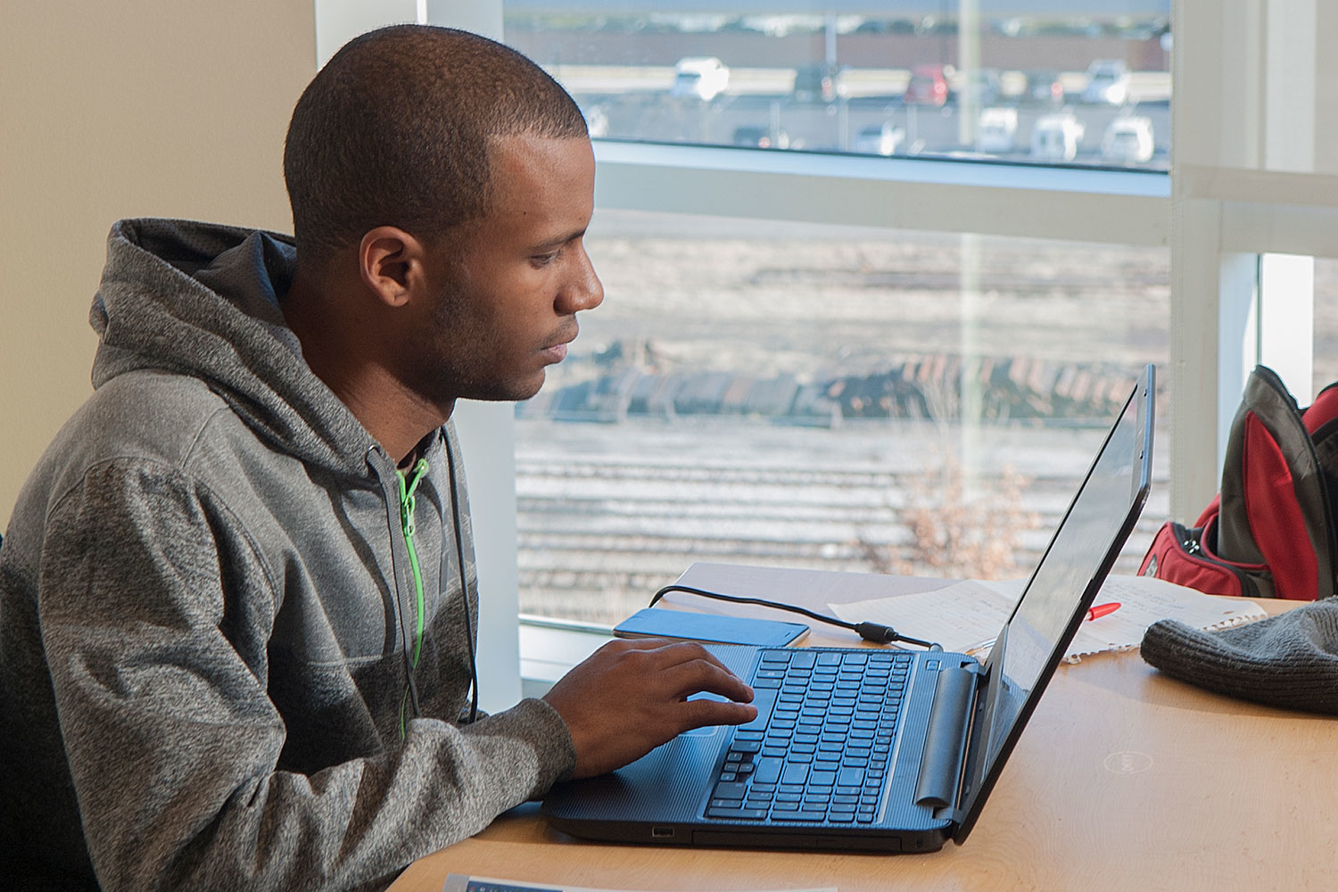 student with laptop