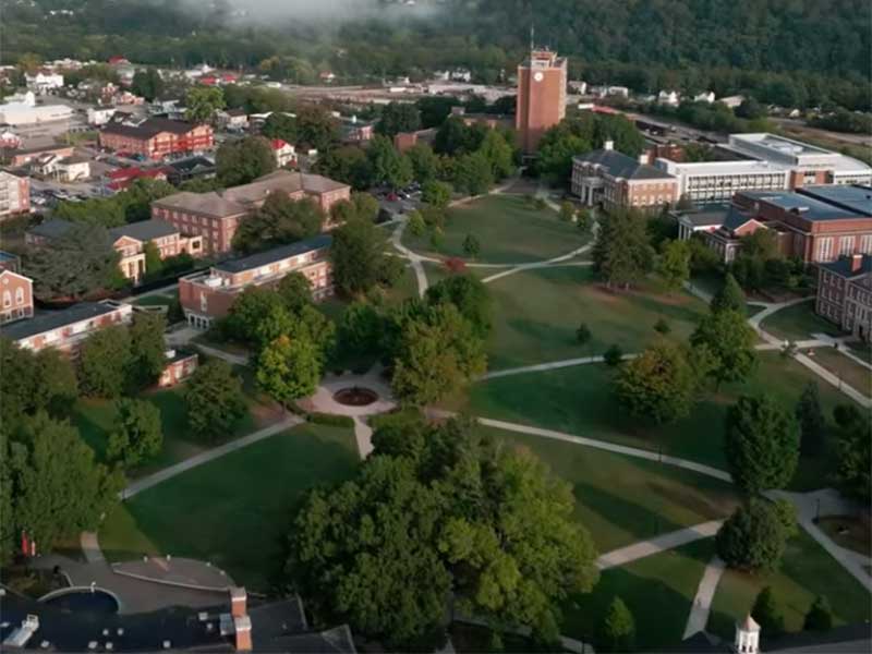 aerial view of Radford campus