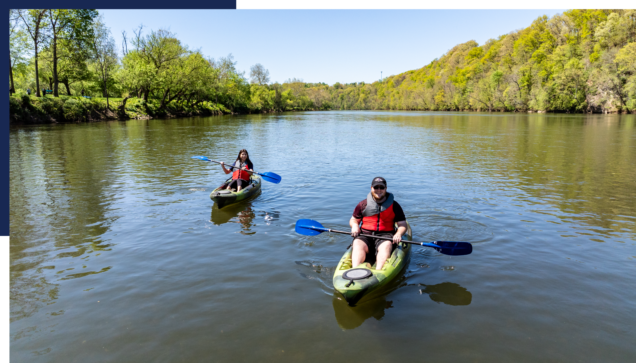 students on kayaks