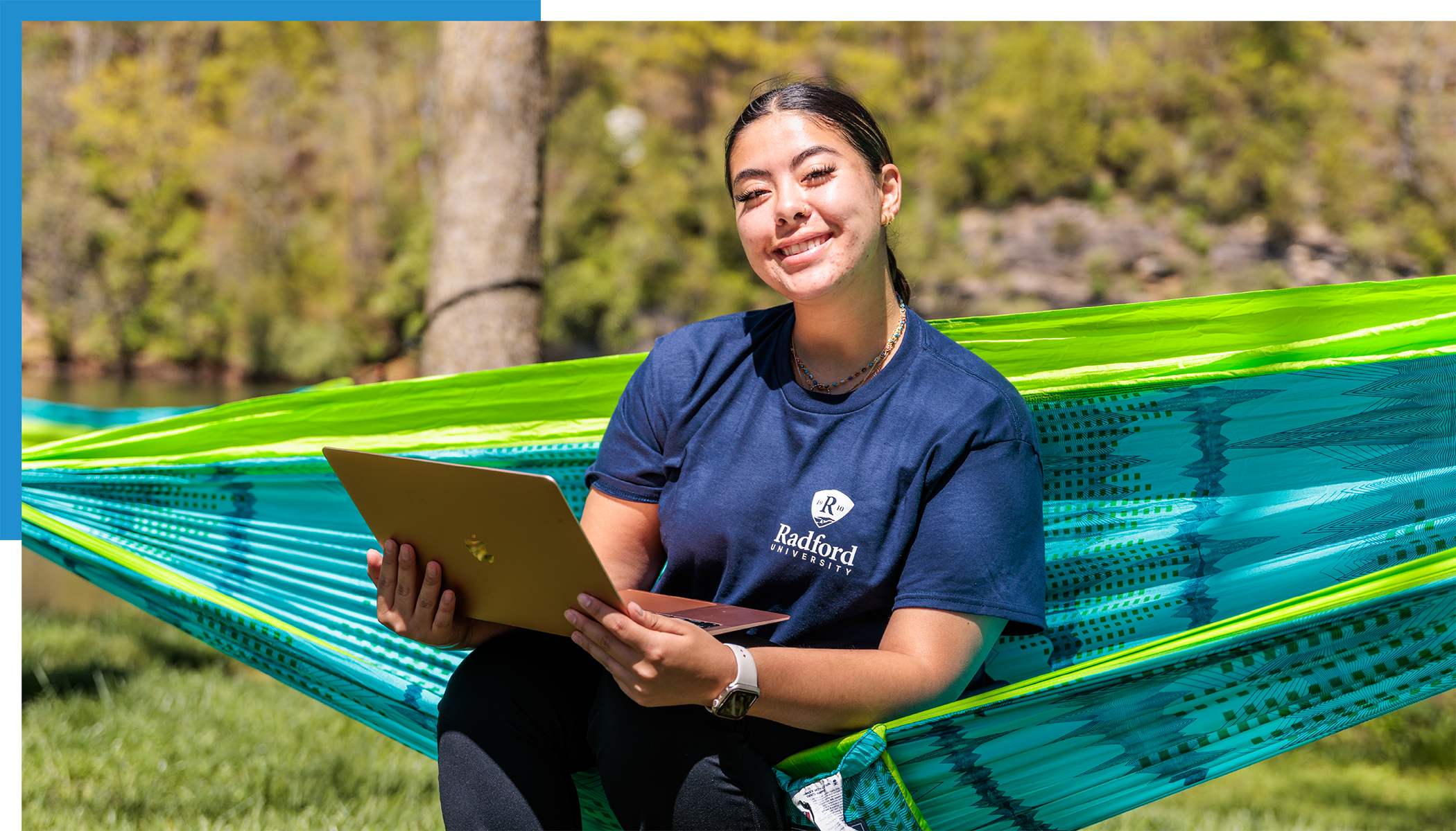 student on a hammock 